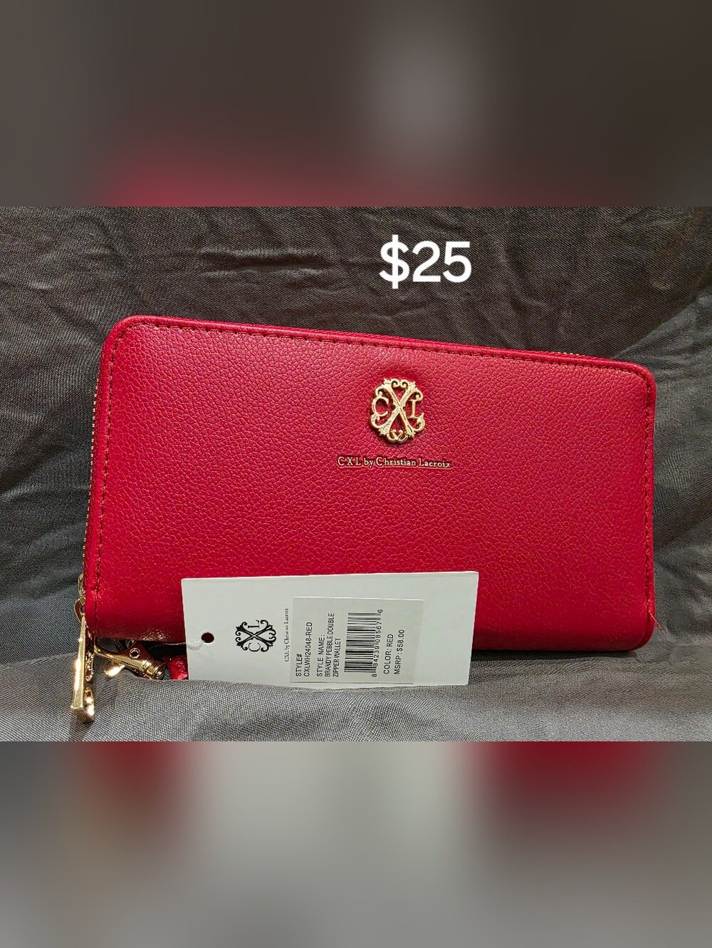 Christian Lacroix Brandy Pebble Double Zippee Wallet